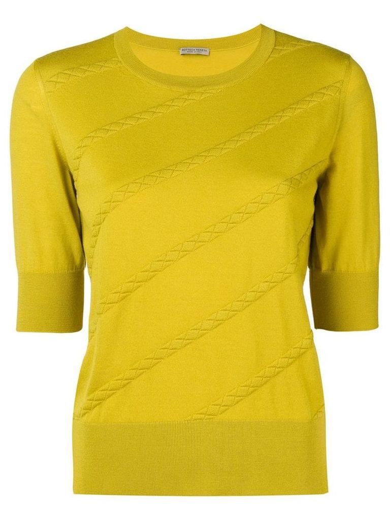 Bottega Veneta intrecciato stripe sweater - Yellow