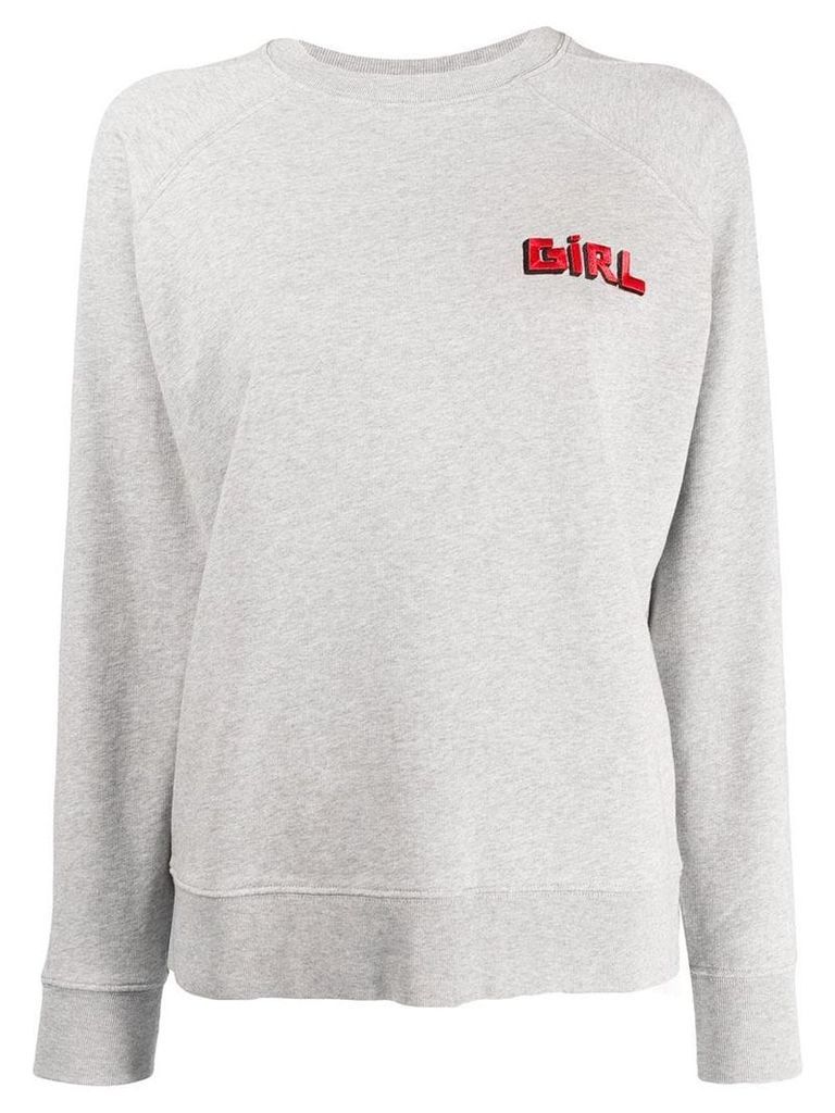 Bella Freud 'Girl' Slogan jersey sweater - Grey