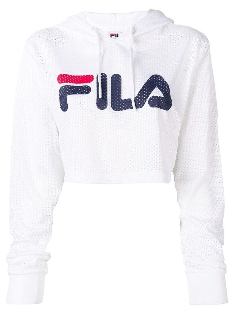 Fila perforated logo hoodie - White