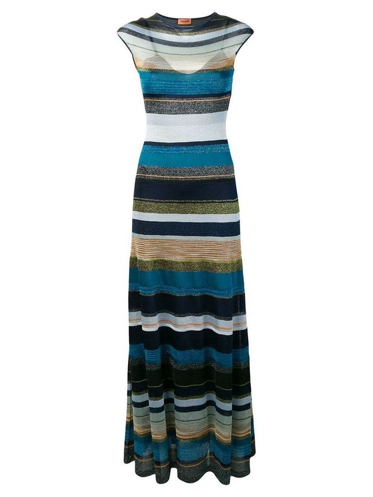 Missoni striped long dress - Blue