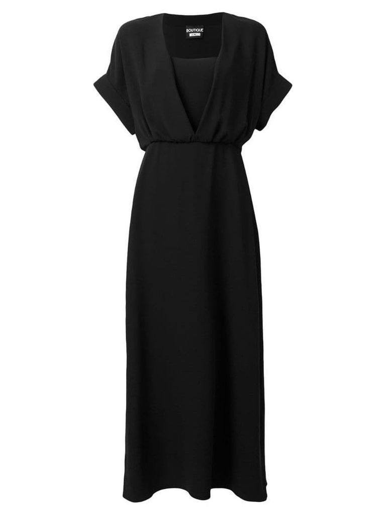 Boutique Moschino flared V-neck dress - Black