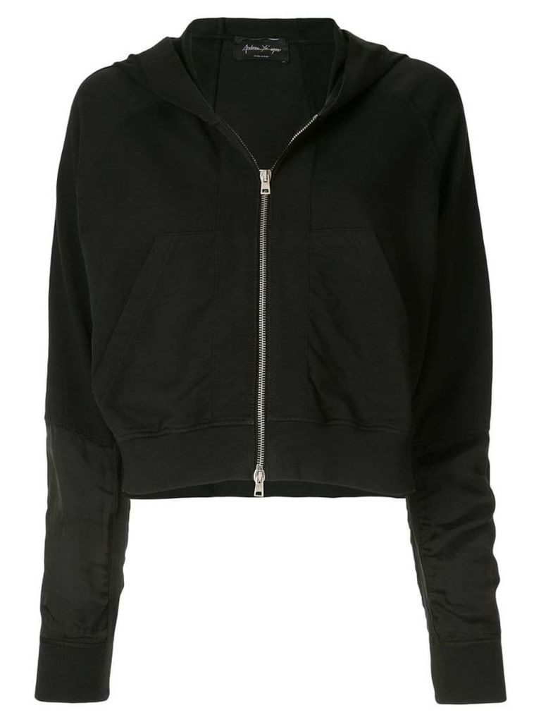 Andrea Ya'aqov cropped hooded sweatshirt - Black