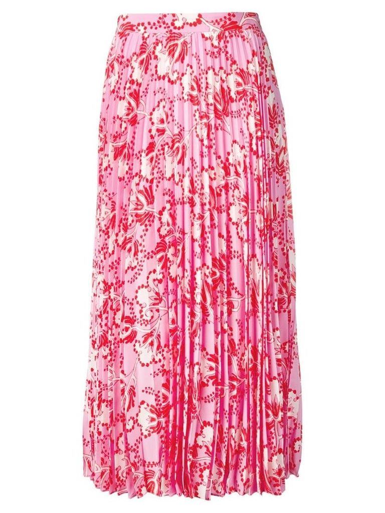 Valentino floral print pleated skirt - Pink