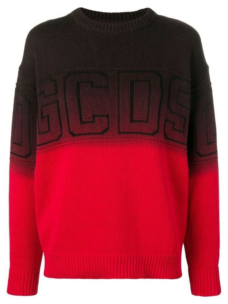 Gcds colour block knit sweater - Red