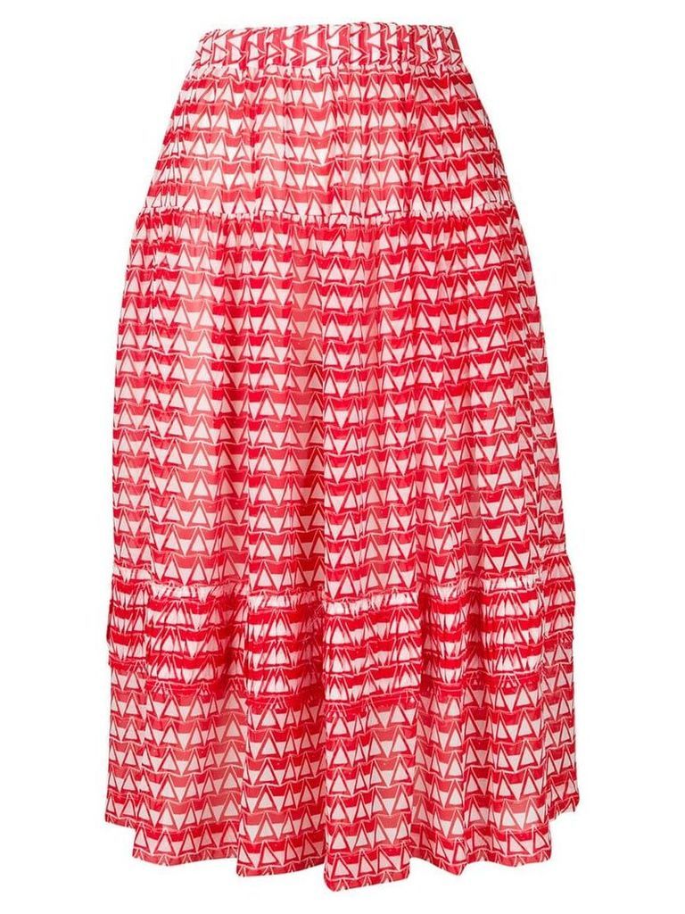 Comme Des Garçons Comme Des Garçons geometric print skirt - Red