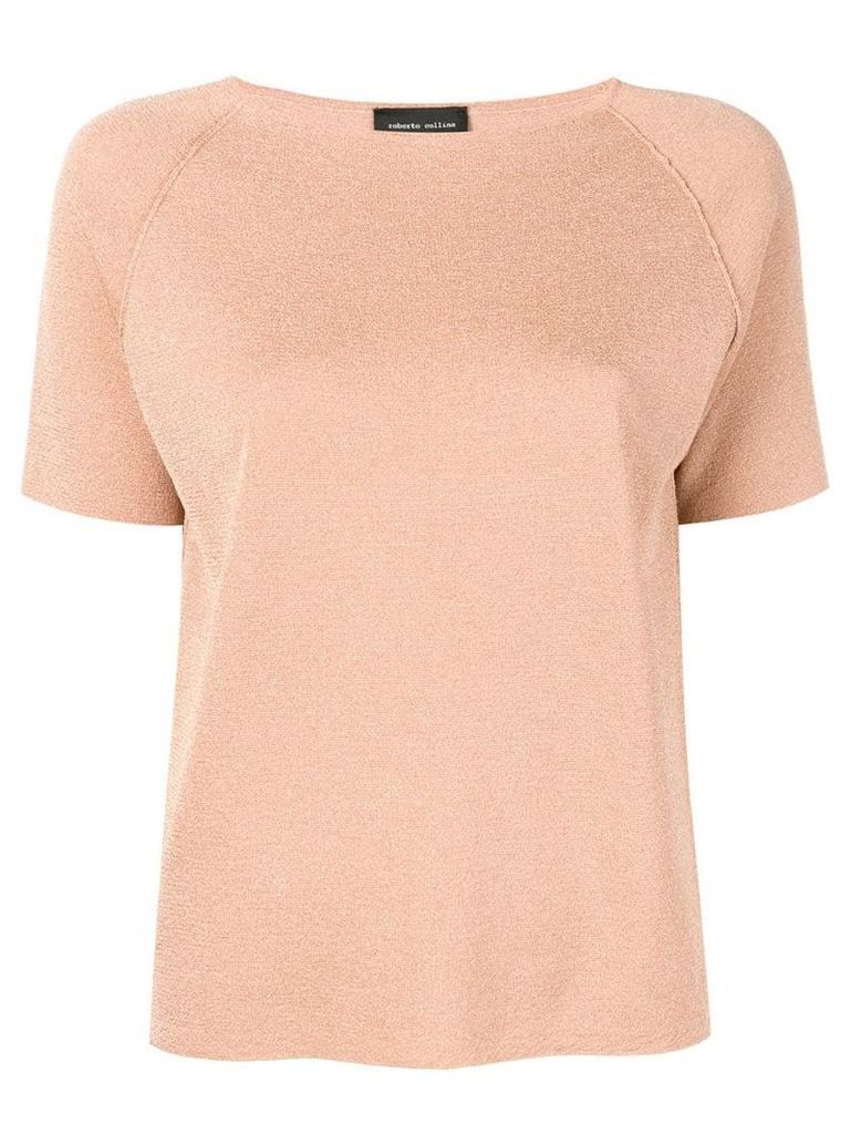 Roberto Collina short sleeved knitted top - Orange