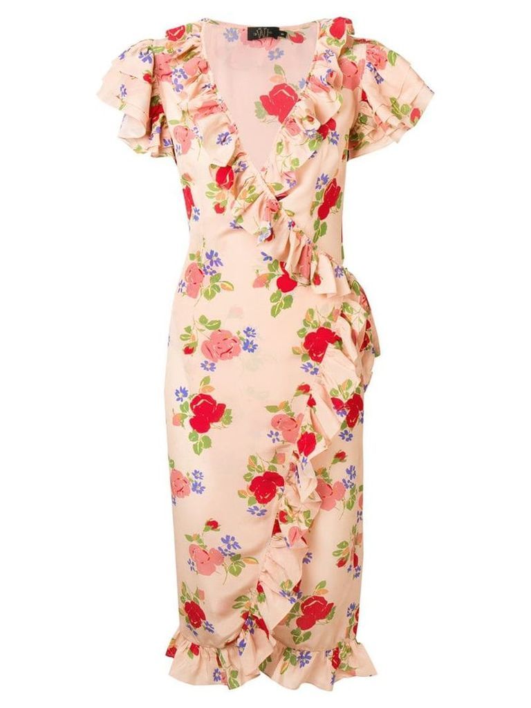 De La Vali floral print ruffle dress - Pink