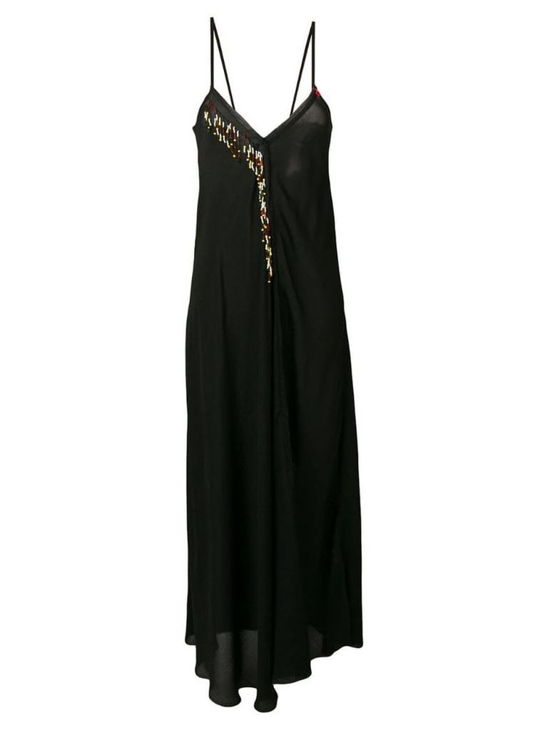 Giacobino bead-embellished slip dress - Black