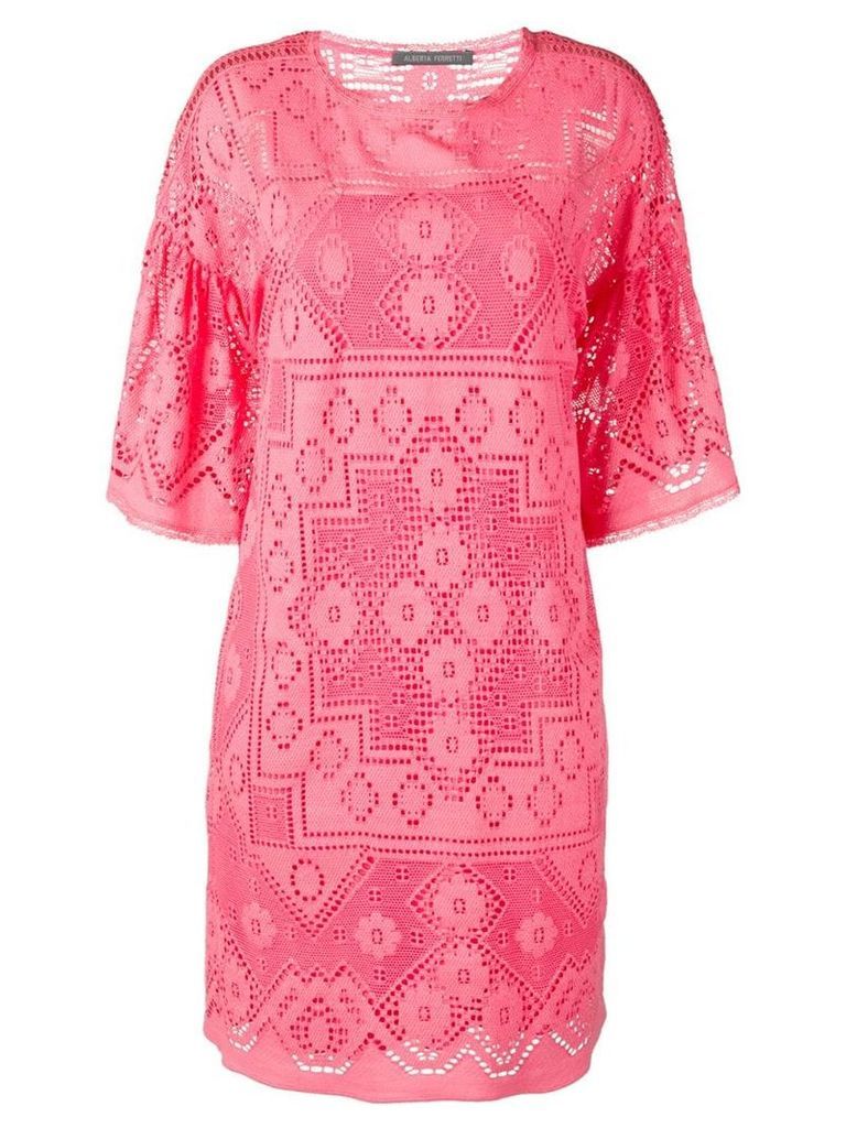 Alberta Ferretti embroidered dress - Pink