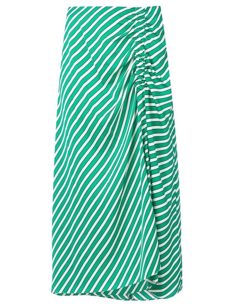 Steffen Schraut ruched striped skirt - Green