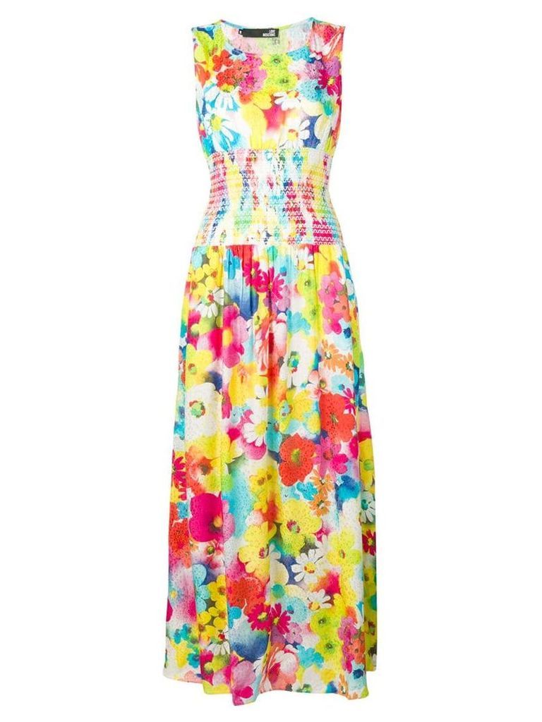 Love Moschino floral fitted dress - White