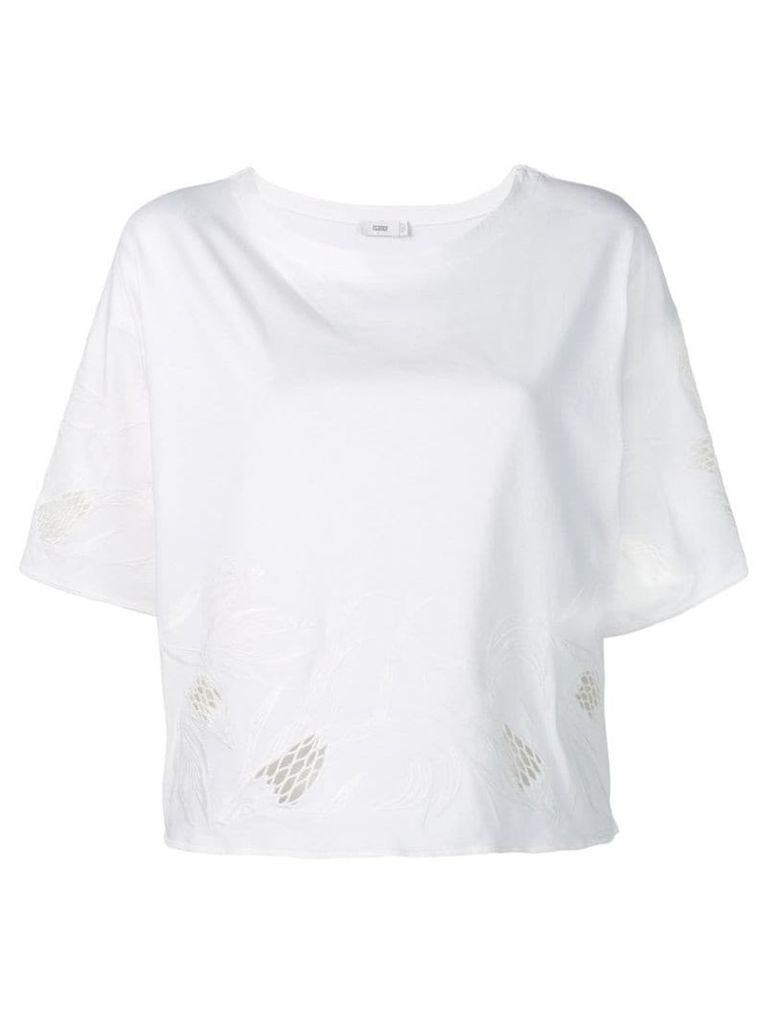 Closed embroidered T-shirt - White