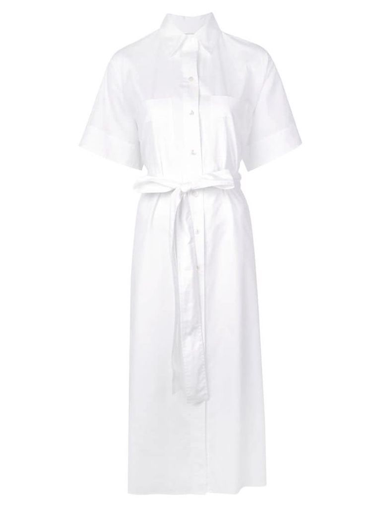 Vince belted shirt midi dress - White