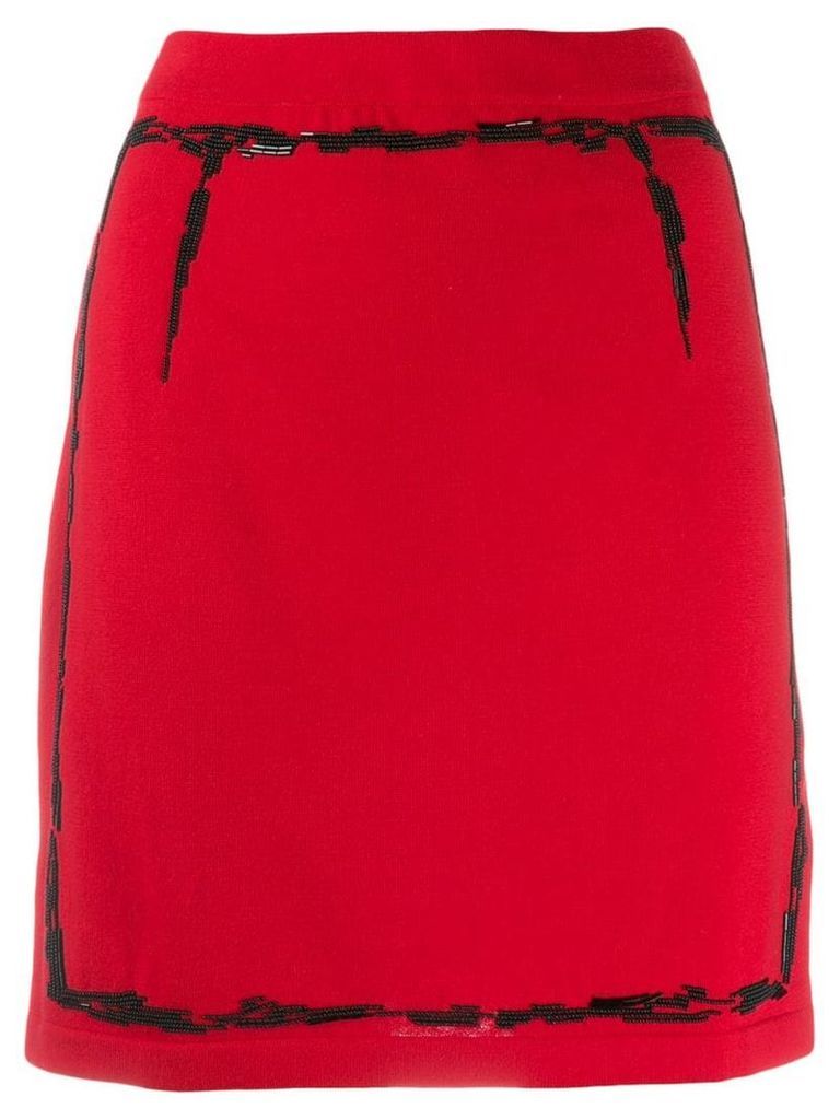 Moschino bead embroidered knitted skirt