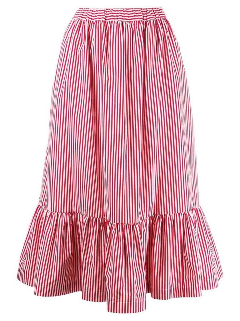 Comme Des Garçons Girl striped midi skirt - Red
