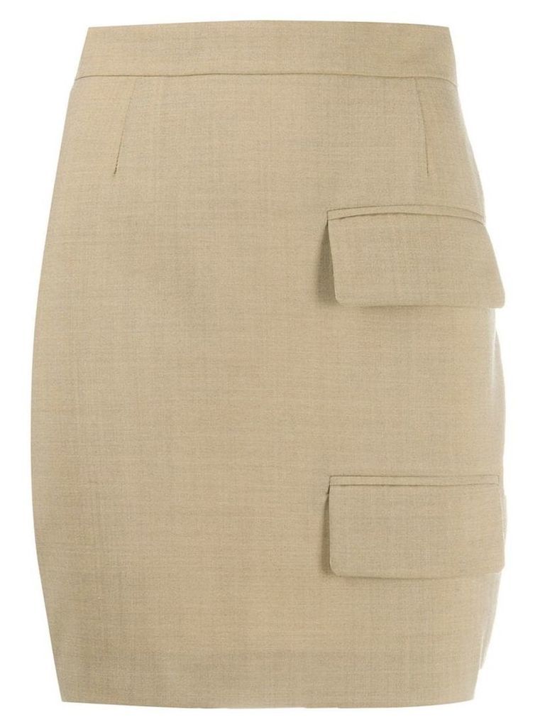 Situationist double pocket pencil skirt - Neutrals