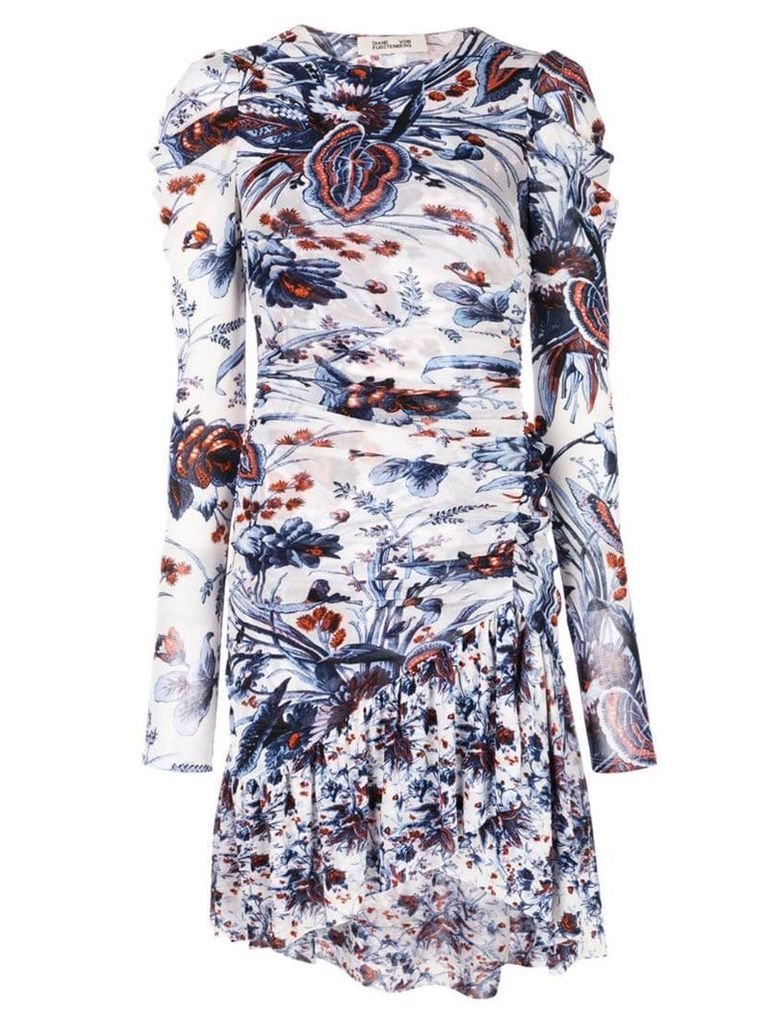 Diane von Furstenberg floral print ruched dress - Tbiml