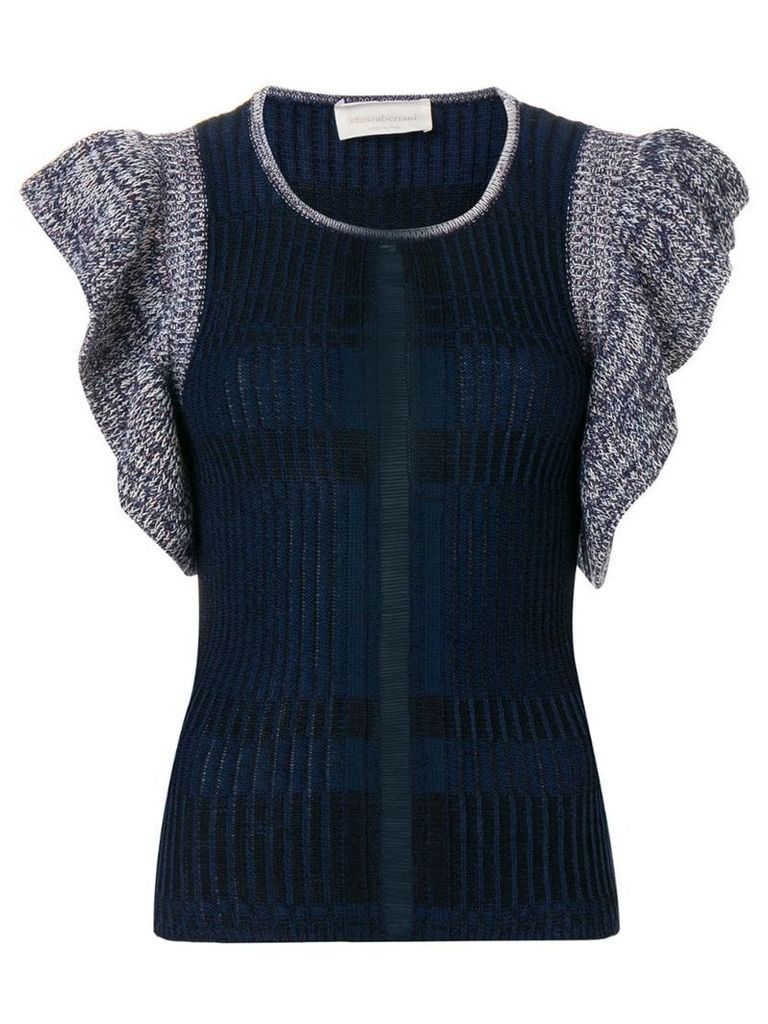 Chiara Bertani ruffled knitted top - Blue