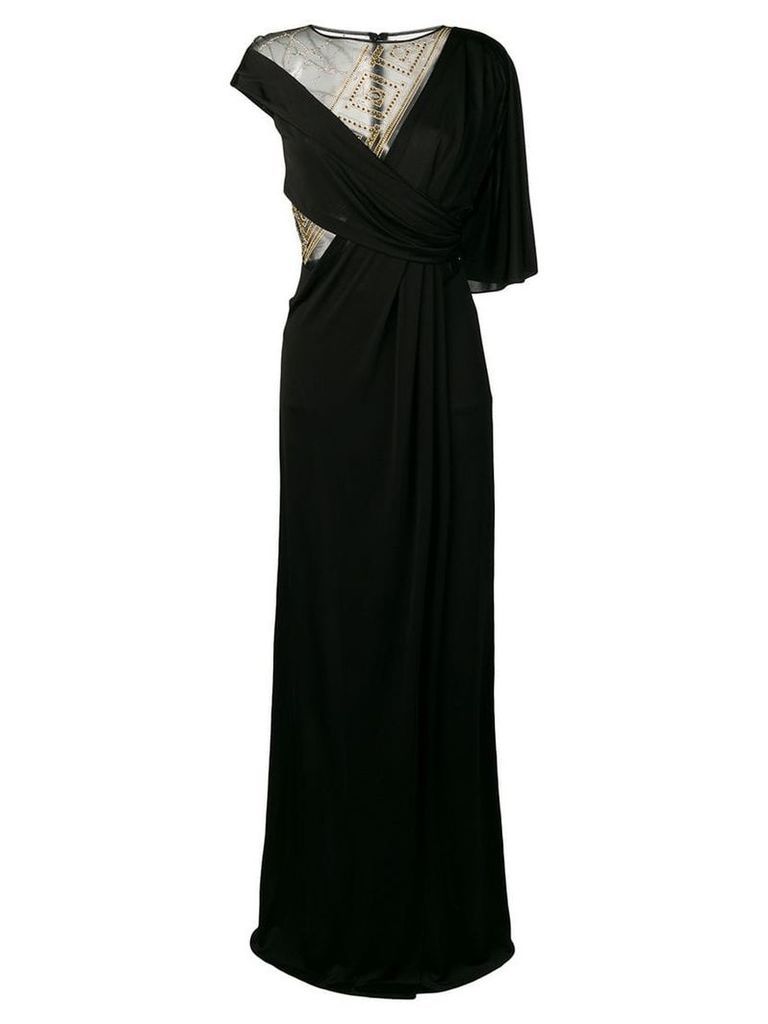 Versace Collection wrap style evening dress - Black