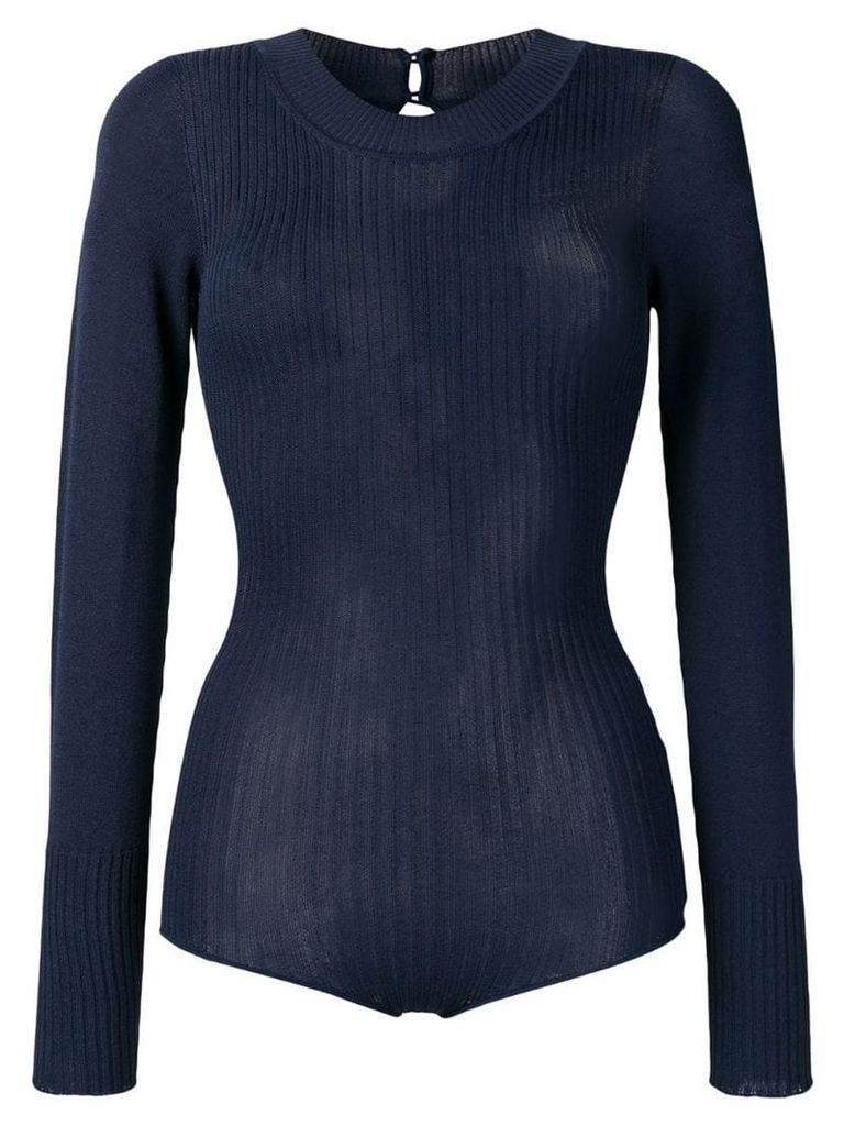 Jacquemus ribbed knitted body - Blue