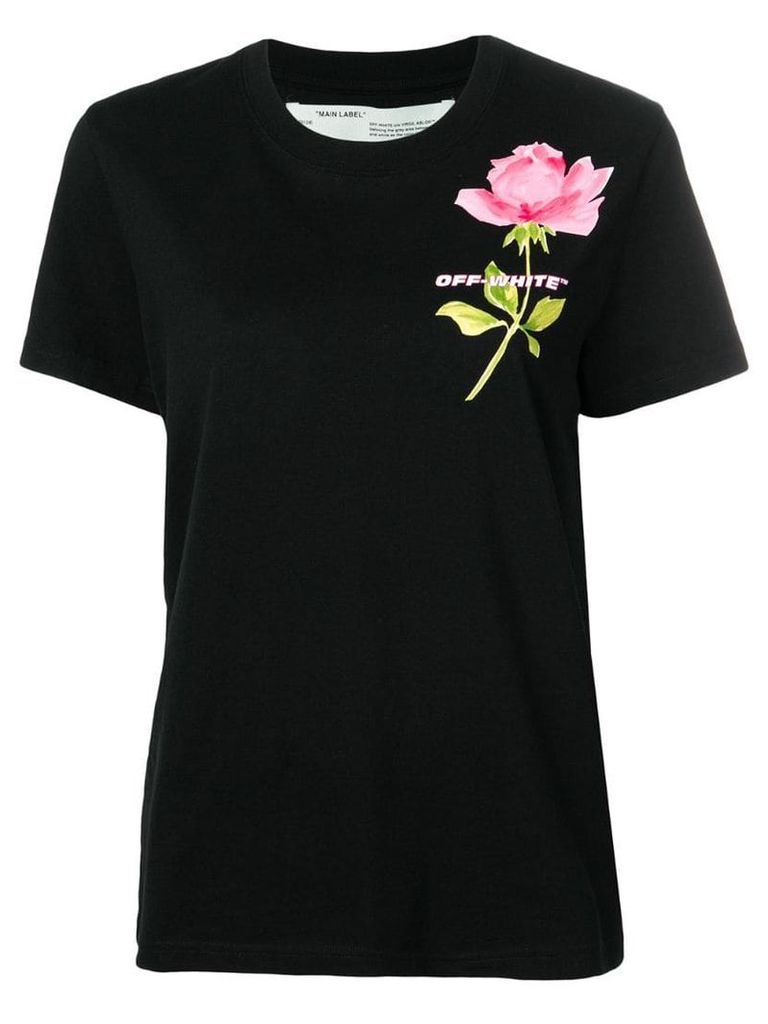 Off-White flower print T-shirt - Black