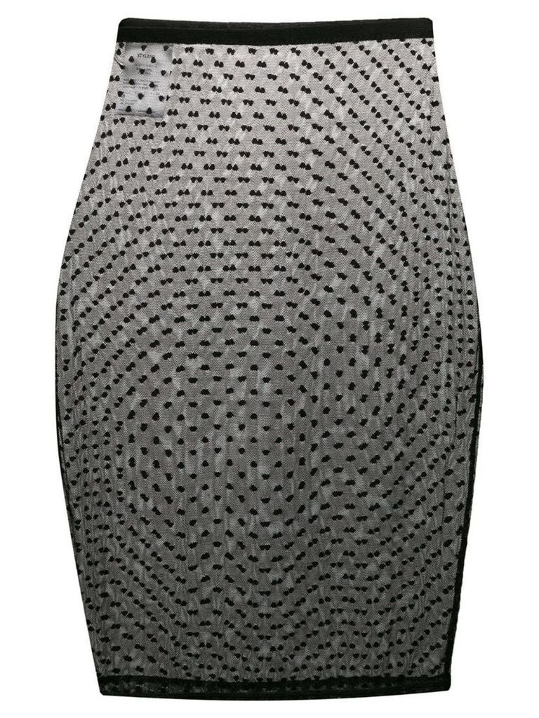 Styland polka dots mesh skirt - Black