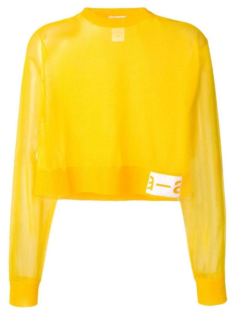 Artica Arbox cropped sheer sweater - Yellow