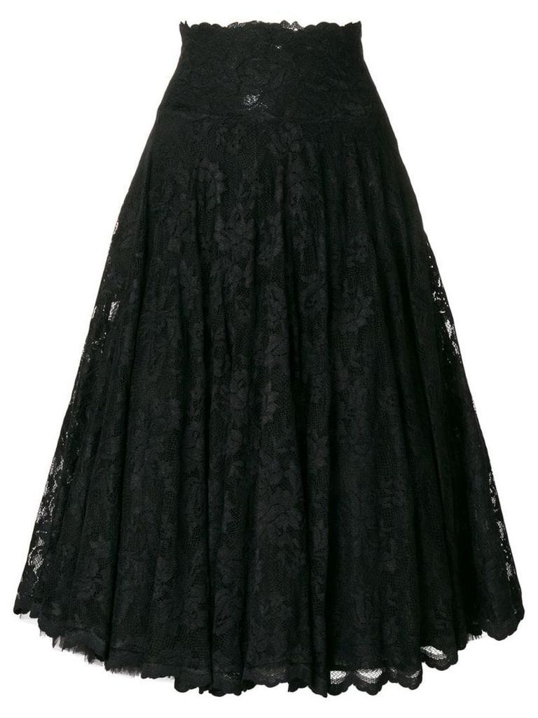 Olvi´S flared lace-embroidered skirt - Black