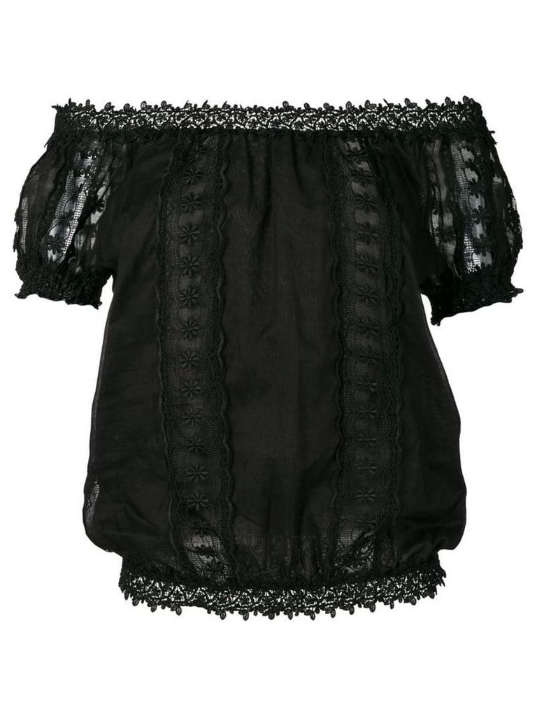 Charo Ruiz embroidered floral blouse - Black