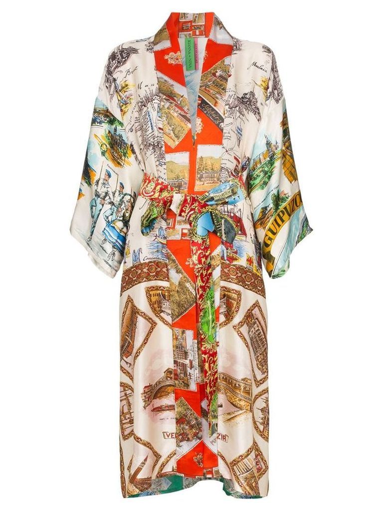 Rianna + Nina Souvenir silk belted kimono - Multicoloured