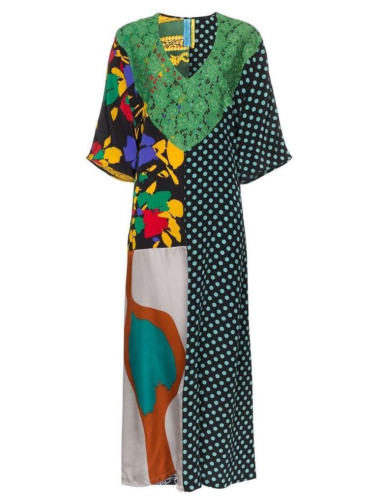 Rianna + Nina mixed panel kaftan dress - Multicoloured