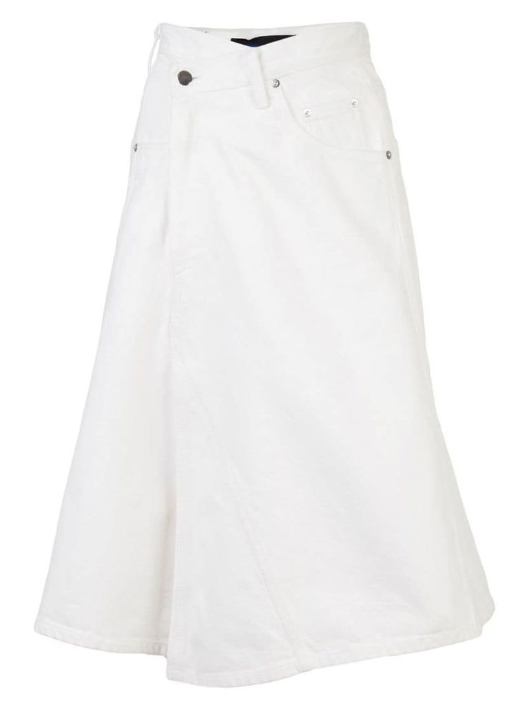 Proenza Schouler Denim Asymmetric Skirt - White