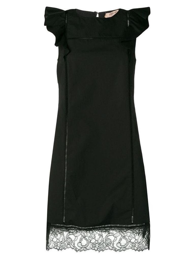 Twin-Set frill sleeve dress - Black