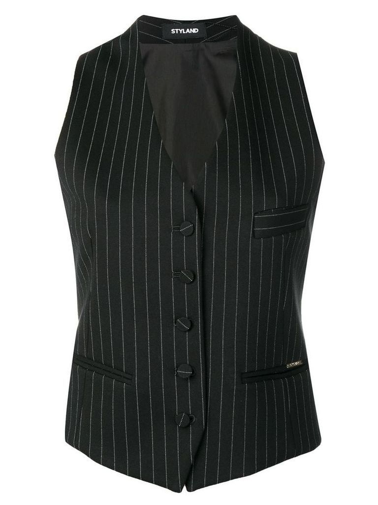 Styland pinstripe waistcoat - Black