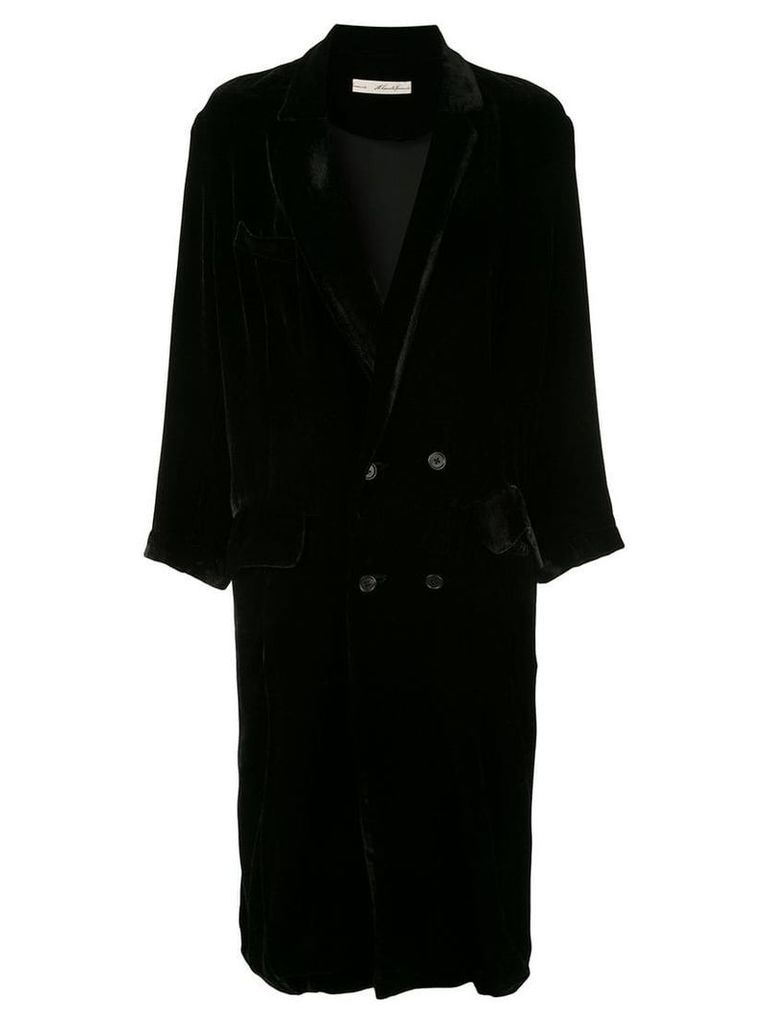 Aleksandr Manamïs double breasted velvet coat - Black