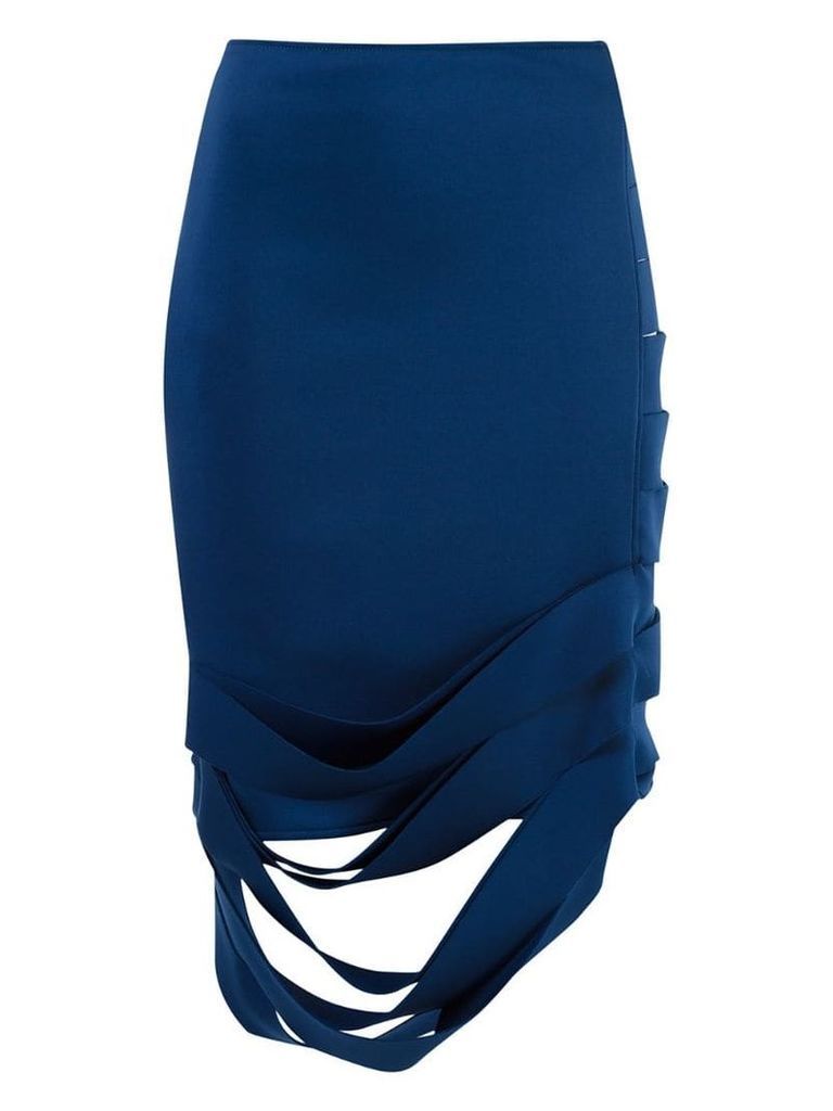 Gloria Coelho asymmetric midi skirt - Blue