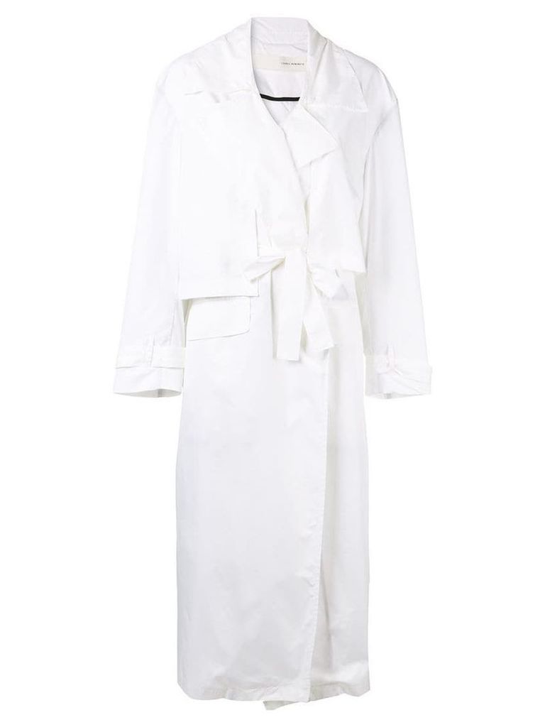 Isabel Benenato oversized trench coat - White