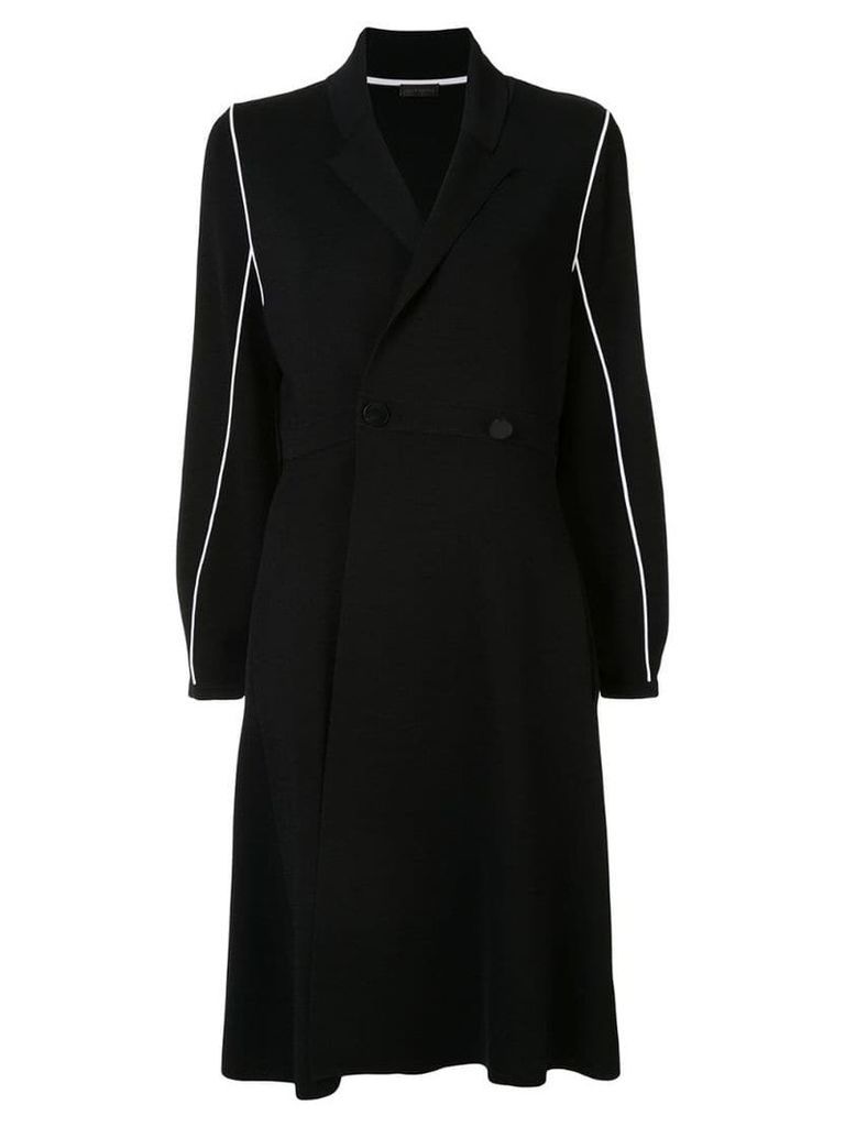 Anteprima contrast piping coat - Black