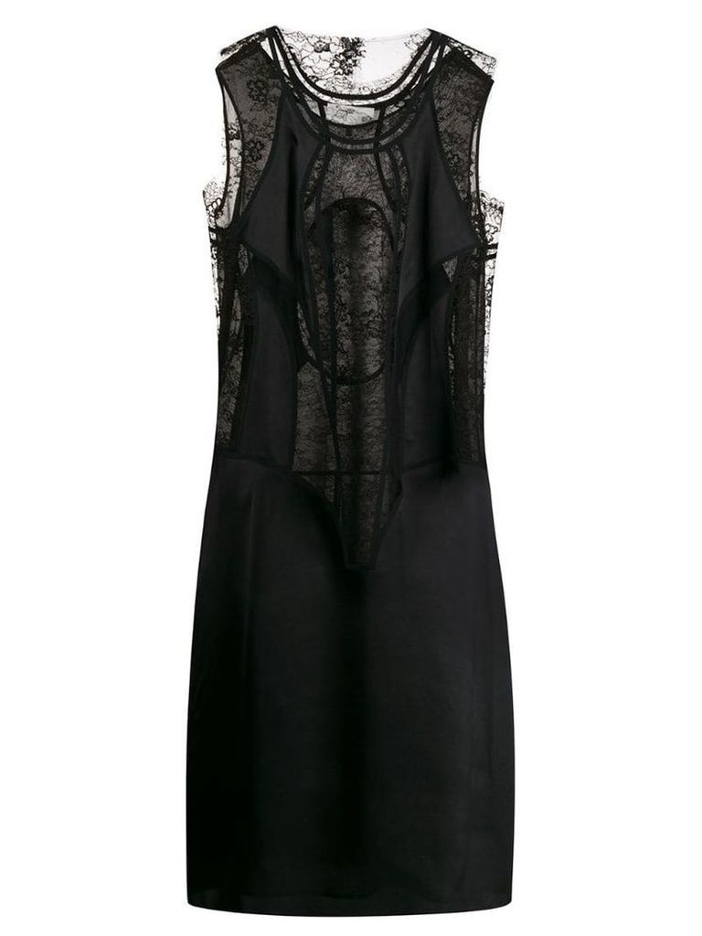 Maison Margiela lace panelled dress - Black