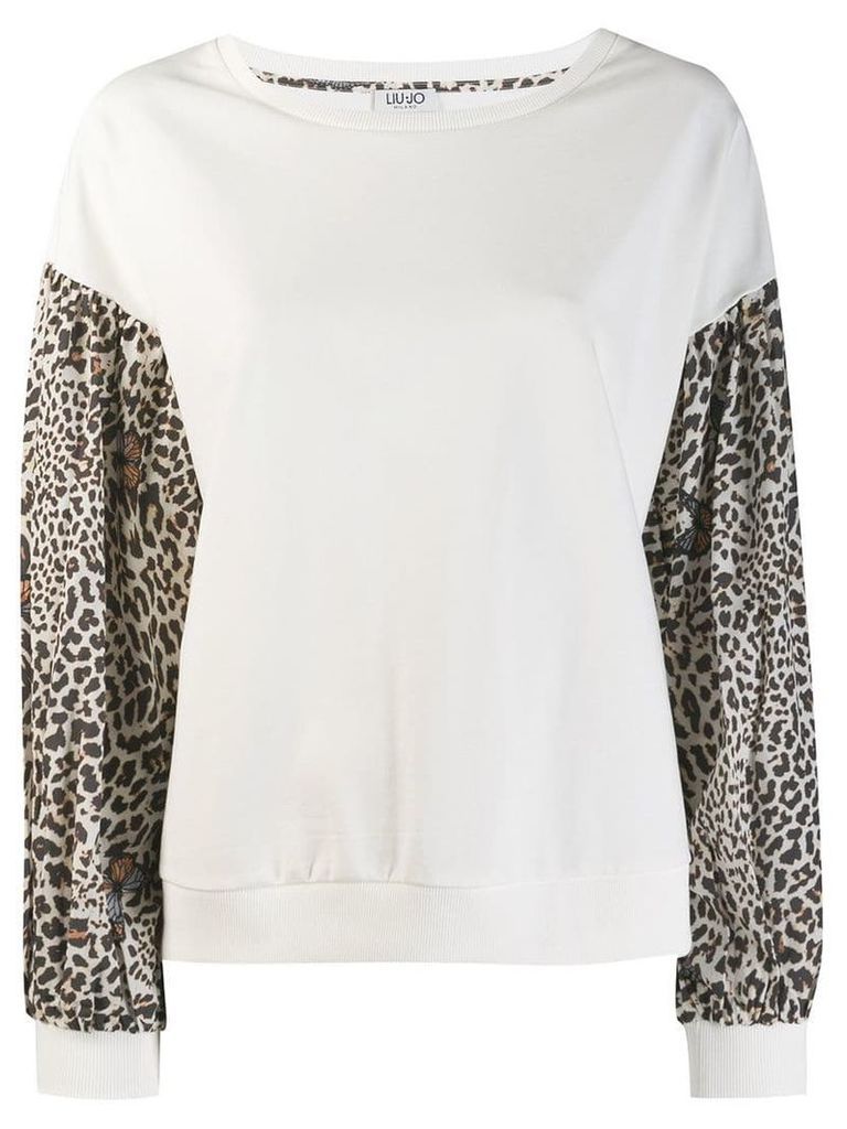Liu Jo leopard print sweatshirt - White