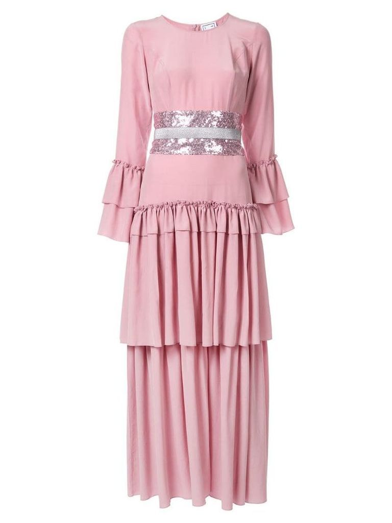 In The Mood For Love pleated evening dress - Pink