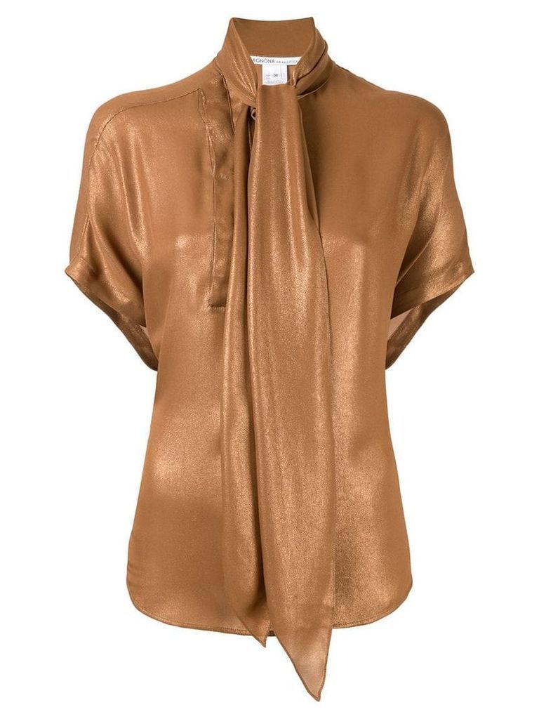 Agnona pussy bow blouse - Brown