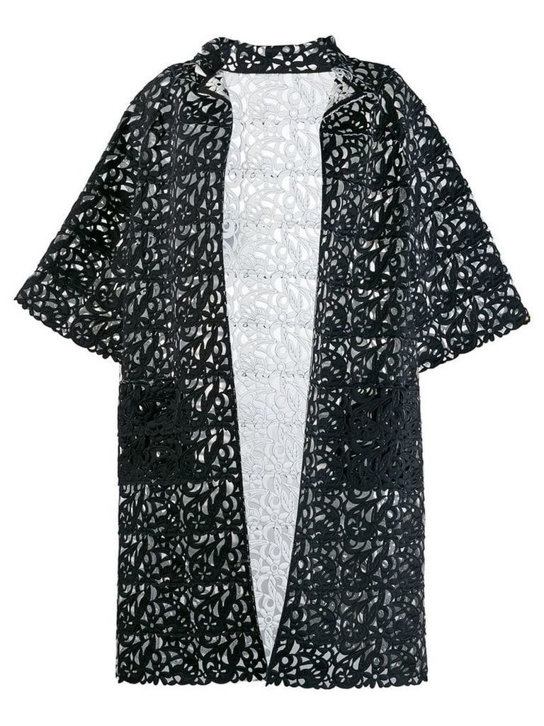 Gianluca Capannolo cut out patterned coat - Black