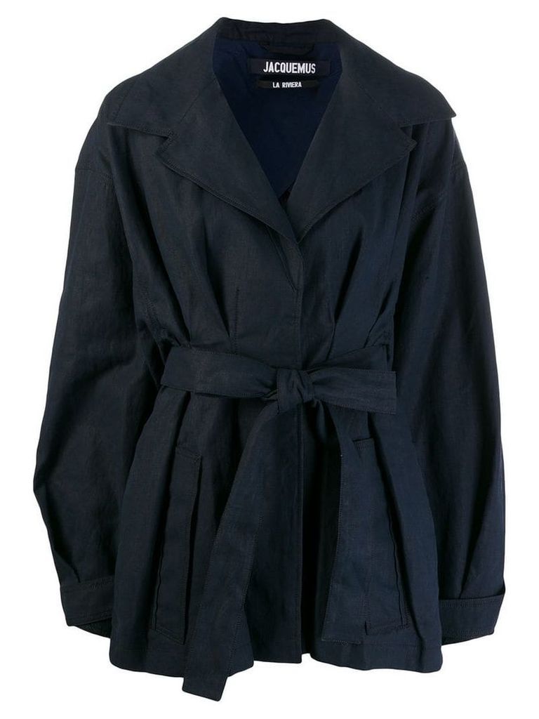 Jacquemus belted oversized coat - Blue