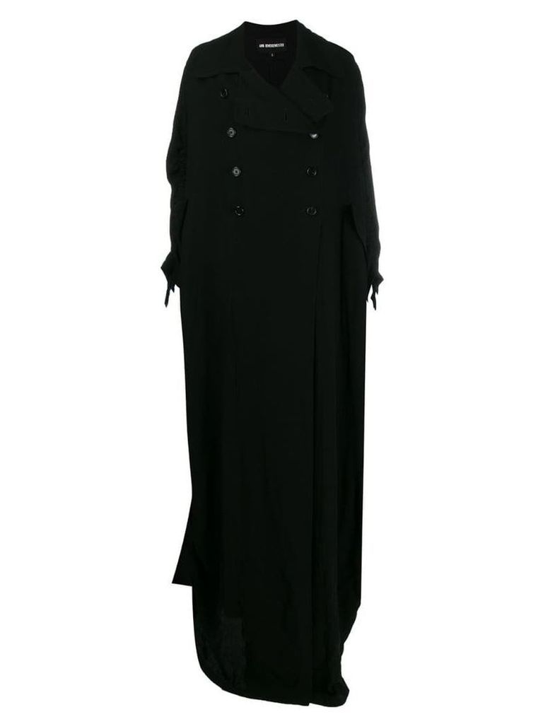 Ann Demeulemeester double breasted maxi coat - Black