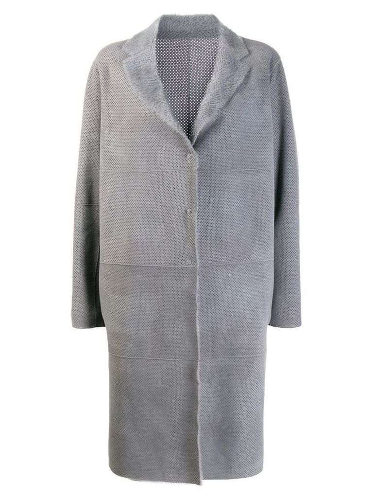 Fabiana Filippi perforated single breasted coat - Grey