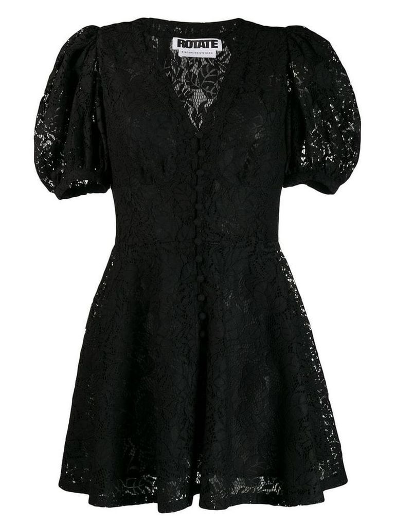 Rotate lace flared dress - Black