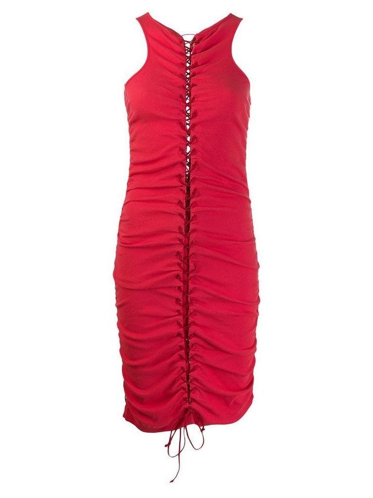 Unravel Project ruched dress - Red