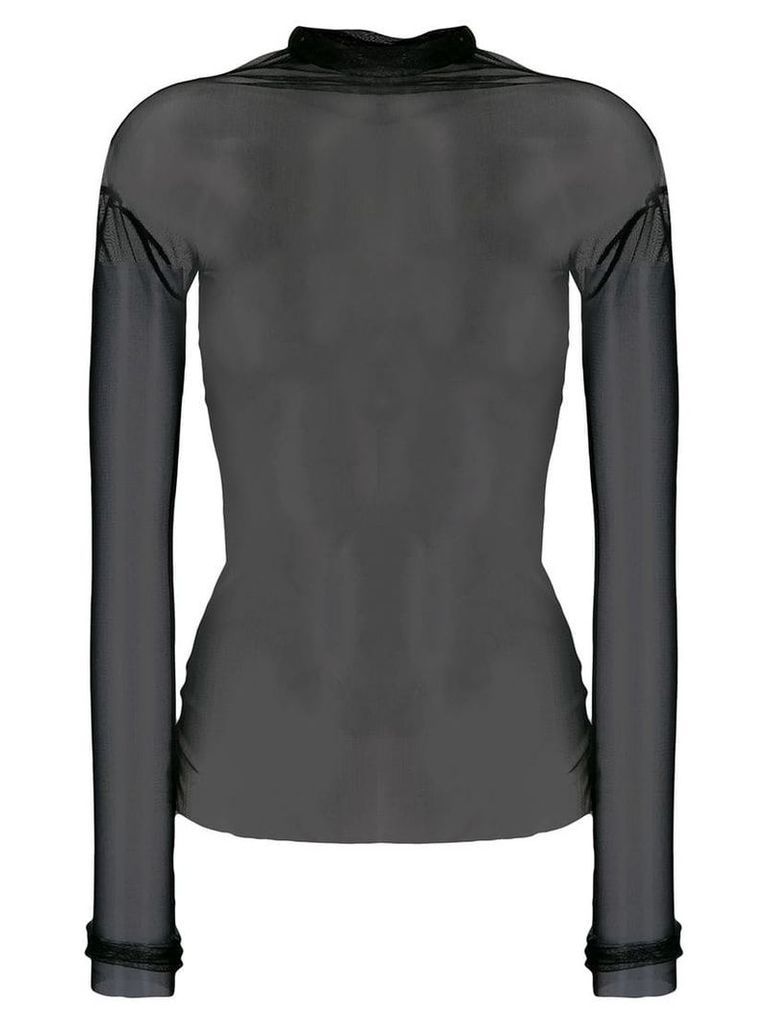 Parlor long-sleeved sheer top - Black