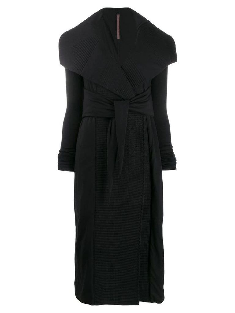Rick Owens Lilies ribbed wrap style coat - Black